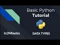 IN-2-MINS Python Tutorial Series DATATYPES Hindi PYTHON PROGRAMMING