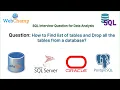 SQL Que 10 How to List and Drop All Tables from a Database in SQL Advance SQL Practice