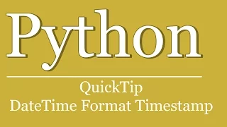 QuickTip - Python Tutorial