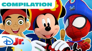 Pirate Songs & Music Videos Compilation! 🏴‍☠️ | Ft. Mickey Mouse, Spidey & More | Disney Jr.