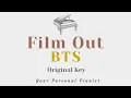 Film Out - BTS (Original Key Karaoke) - Piano Instrumental Cover with Lyrics