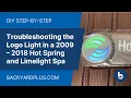 Troubleshooting the 76033 Logo Light in a 2009 - 2018 Hot Spring and Limelight Spa