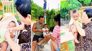 while peixin was away zhang chao took excellent care of the baby