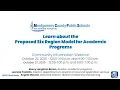 MCPS Secondary Program Analysis Plan - Six Regional Model Webinar 1