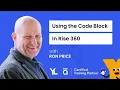 Using the Code Block in Rise 360
