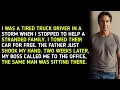 Download Lagu I WAS A TIRED TRUCK DRIVER IN A STORM WHEN I STOPPED TO HELP A STRANDED FAMILY. I TOWED THEIR CAR