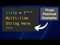 Python Multiline Strings With or Without F-Strings