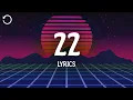 Taylor Swift - 22 (Lyrics)