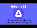 Adonis JS - How to manage file uploads and validate them