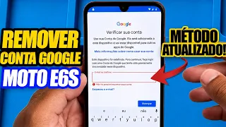 REMOVER Conta Google Moto E6S Método Atualizado 2026!