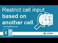 Restrict cell entry BASED on different cell Advanced Data Validation