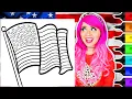 Coloring an American Flag Cute Satisfying Memorial Day Coloring Page Ohuhu Art Markers