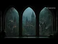 Window View with Rainy in Medieval Castle - Insomnia, Sleep, Study, Meditation, Tinnitus