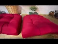 Pillow Perfect Pompeii Tufted Seat Cushions Round Back 19 x 19 Red 2 Pack