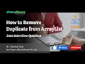 How to remove duplicates from ArrayList Java Interview SILAN Software silantutorial com