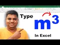 How to write Cubic Meter in Excel - m3 Symbol
