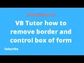 VB Tutor how to remove border and control box of form Tips
