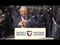 Doug Ford pours out a bottle of Crown Royal over job cuts