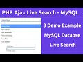 PHP AJAX Live Search MySQL Database