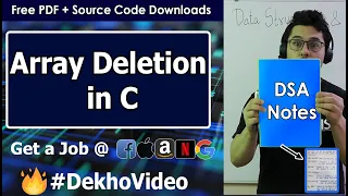 Coding Deletion Operation in Array Using C Language With Notes