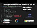 Shifting Letters String questions Coding Interview Questions Series