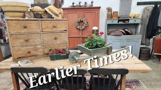 EARLIER TIMES STUNNING ANTIQUES FOLK ART SHOW PRIMITIVE DECORATING IDEAS ARNETT SANTAS
