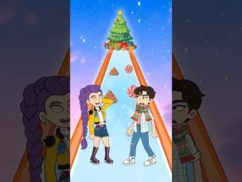 KPop Demon Hunters: Can Rumi and Jinu Win Their Best Christmas? ❄️ Run Challenge #kpopdemonhunters