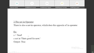Python Programming Session-5 Operators