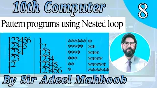 Pattern Program in C language Nested loop 10th class computer science new book chapter 4