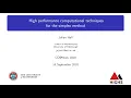 Julian Hall - High performance computational techniques for the simplex method