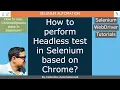 Selenium - Part 20 How to perform Headless test in Selenium based on Chrome