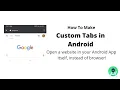 Chrome Custom Tabs In Android Studio In Hindi