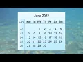 June 2022 Calendar