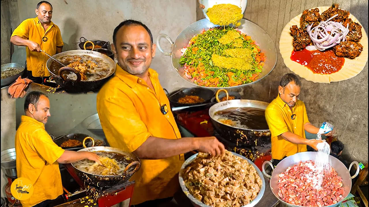 Bhubaneswar Famous Panda Bhaina Ka Odia Style Chicken Pakoda Making Rs. 50/- Only l Odisha Food Tour