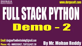 FULL STACK PYTHON tutorials Demo - 2 by Mr Mohan Reddy On 04-01-2023 6AM IST