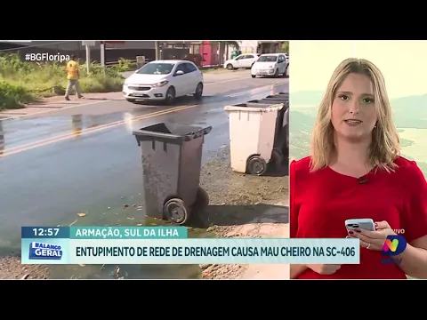 Problema persistente: Entupimento de rede de drenagem gera mau cheiro na SC-406