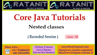 Core Java Tutorials Nested classes by Mr Ratan class-02