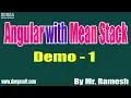 Angular with Mean Stack tutorial Demo - 1 by Mr Ramesh On 23-10-2019