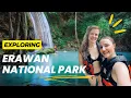 Lagu Exploring Erawan Waterfalls | Tasty Snacks \u0026 River Kwai Sunset