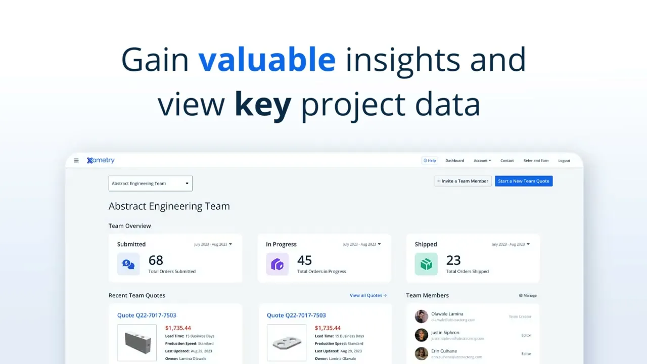 Introducing Xometry Teamspace