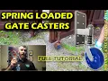 Heavy Duty Spring Loaded Gate Caster | 600 lbs Capacity | 8" Rubber on Cast Iron Wheel - Video 2 of 1