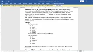 Arraylist question two - part one java3 Arabic