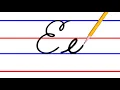 letter E cursive handwriting practice