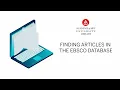 Finding Articles in the EBSCO Database
