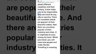 برجراف وتعبير إنجليزي عن السفر Paragraph About Travelling  برجراف وتعبير إنجليزي عن السفر Paragraph About Travelling