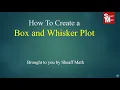 How to Create a Box and Whisker Plot - Sheaff Math