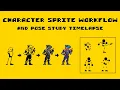 My Character Sprite Workflow and Pose Study Timelapse