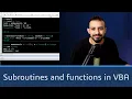 VBA for Non-Programmers Subroutines and functions in VBA