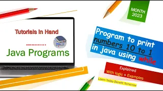 java program to print numbers from 10 to 1 using while loop