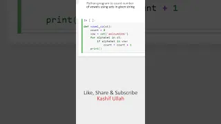 python program to count number of vowels using sets in given string